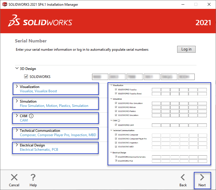 How to modify SOLIDWORKS installation to add serial numbers and