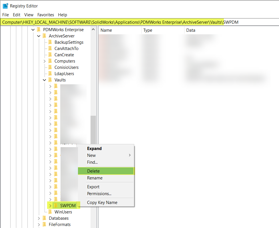 Recreating A SOLIDWORKS PDM Local Vault – PLM Group Support Center